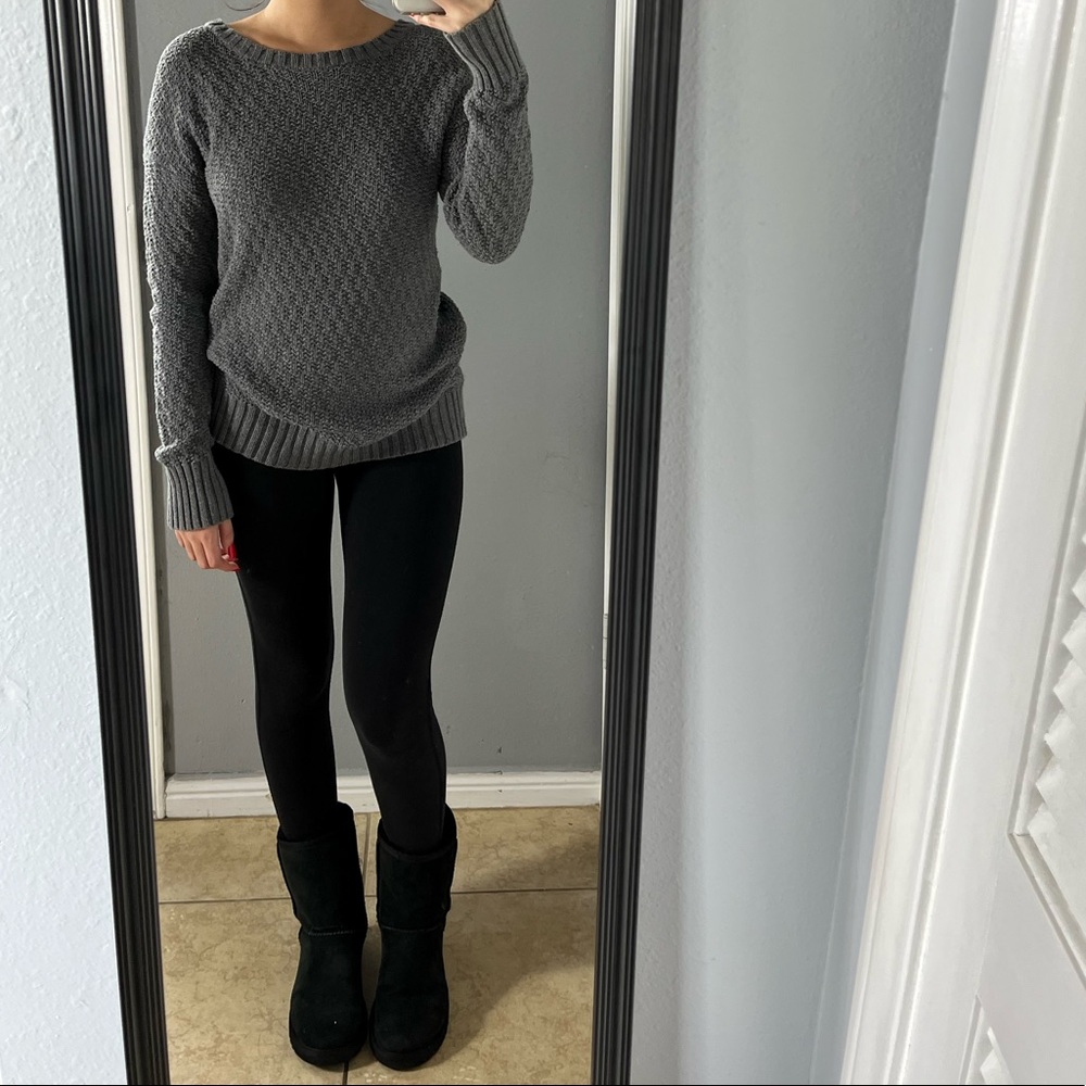 Gray knit sweater
